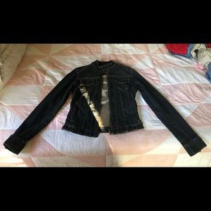 Vintage Converse fitted biker jean jacket.